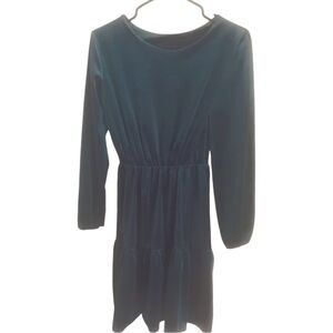 Italian Forest Green Velour Dress, long sleeved NWOT, ruffled bottom pan…